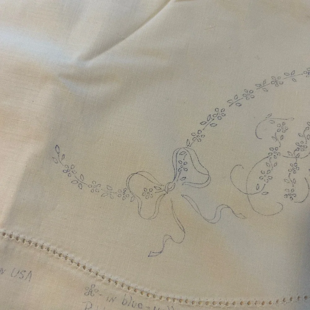 Vintage‎ His & Hers Stamped Pillow Tubing To Embroider 64x21 #1018 NOSWT